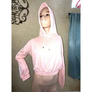 Fashion Nova cropped hoodie pink peach size m